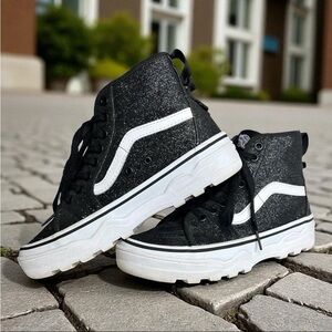 Vans Black and White High-Top Sneakers